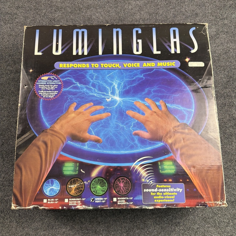 Luminglas 16 inch Green Plasma Light Touch Sound Interactive Lightnin Disk W Box